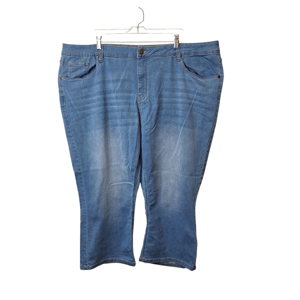 Haute Hippie Tribe Womens Size 28W Cropped Denim Jeans Stretch Light‎ Wash
